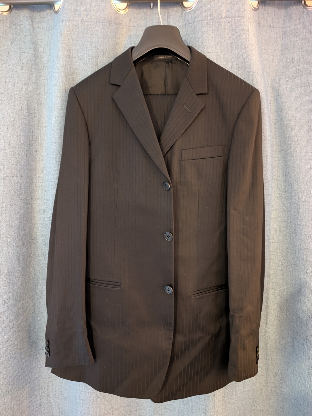 Vintage Men's Giorgio Armani Black Pinstripe Suit